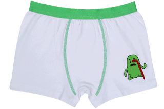 Boys Boxers c.410 White and Green - Allegro Styles