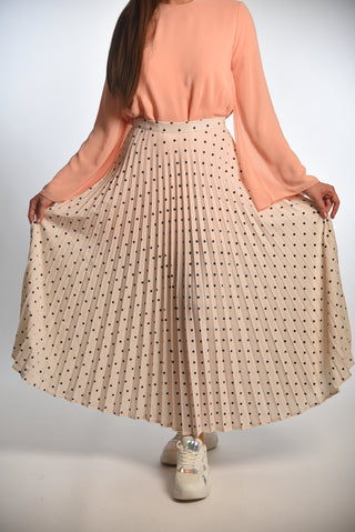 Printed Dotted Cobra Crepe Polyester Skirt