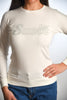 Women's Veiled Sweater, Strass on the Chest Made of Viscose Fabric